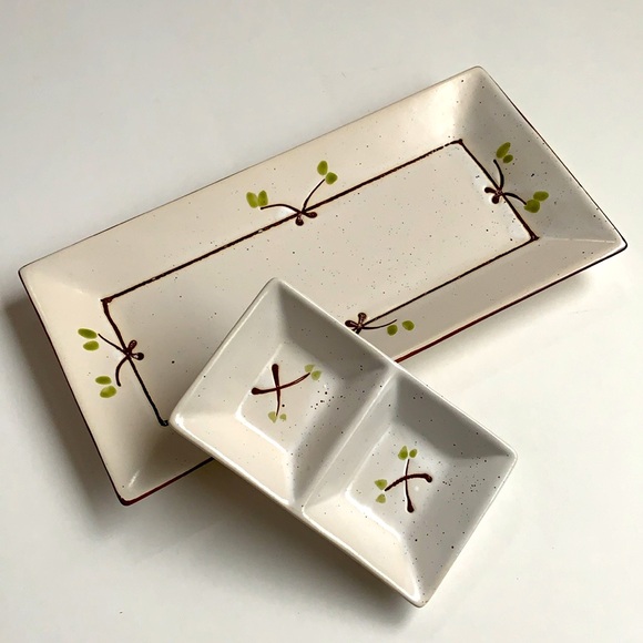 NWB Japanese Minoya Platter & Dipping Set Entertaining Home - Picture 6 of 13